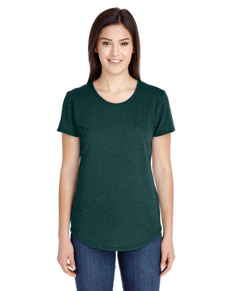 Anvil By Gildan 6750L Softstyle Womens Triblend T-Shirt - Heather Dark Green - HIT a Double