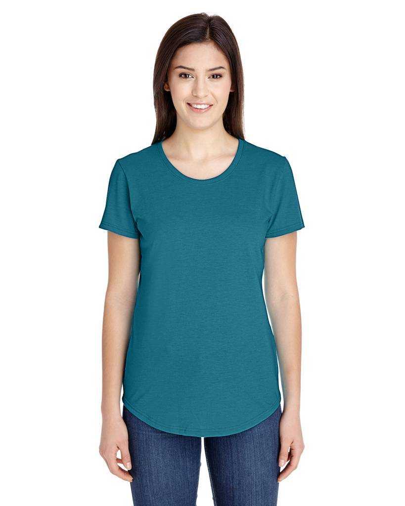 Anvil By Gildan 6750L Softstyle Womens Triblend T-Shirt - Heather Galapagos Blue - HIT a Double