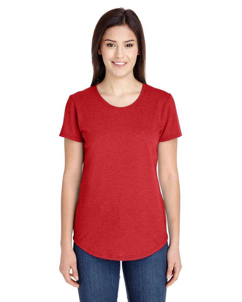 Anvil By Gildan 6750L Softstyle Womens Triblend T-Shirt - Heather Red - HIT a Double