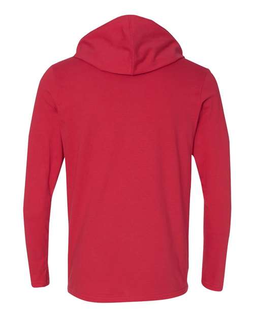 Anvil By Gildan 987 Softstyle Lightweight Hooded Long Sleeve T-Shirt - True Red Dark Grey - HIT a Double