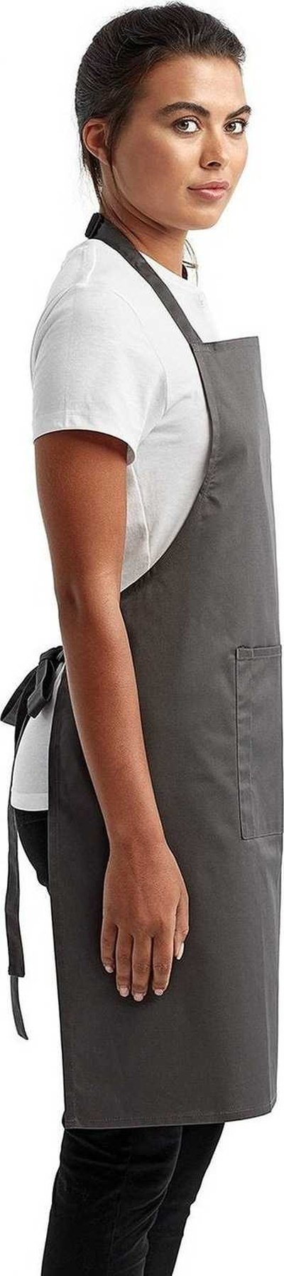 Artisan Collection by Reprime RP154 Unisex &#39;Colours&#39; Sustainable Pocket Bib Apron - DARK GREY - HIT a Double - 1