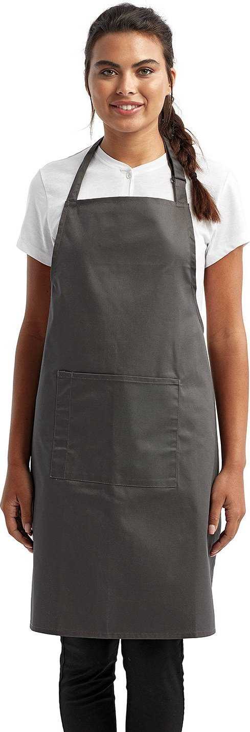 Artisan Collection by Reprime RP154 Unisex &#39;Colours&#39; Sustainable Pocket Bib Apron - DARK GREY - HIT a Double - 2
