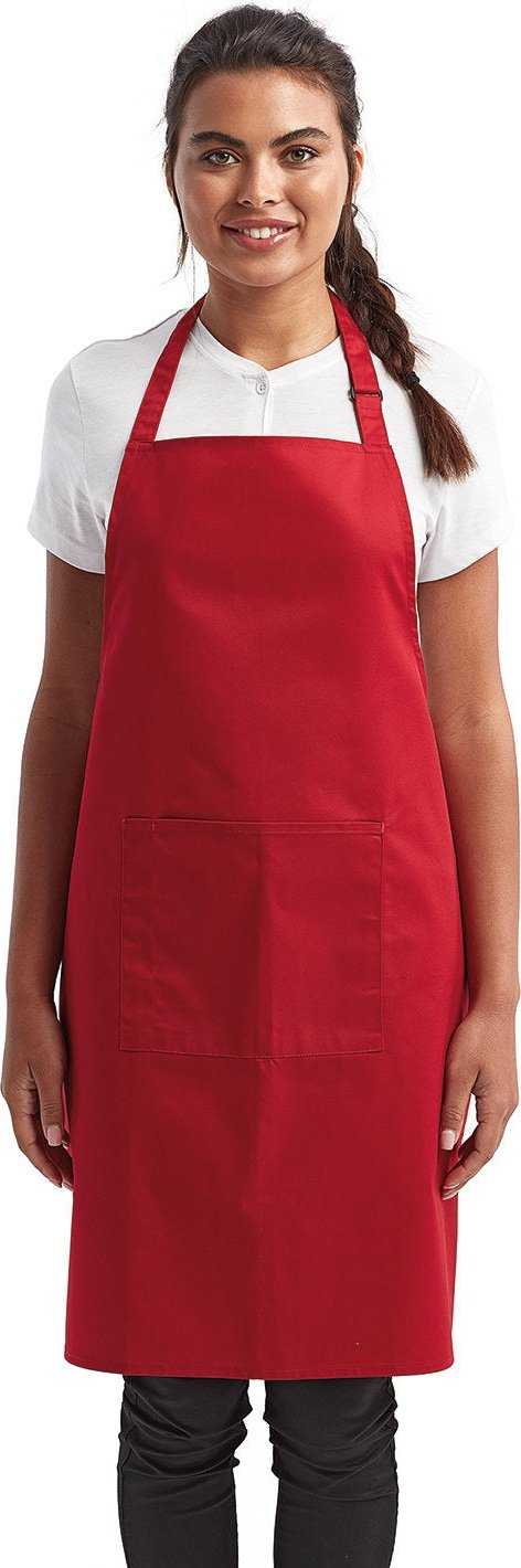 Artisan Collection by Reprime RP154 Unisex &#39;Colours&#39; Sustainable Pocket Bib Apron - RED - HIT a Double - 2