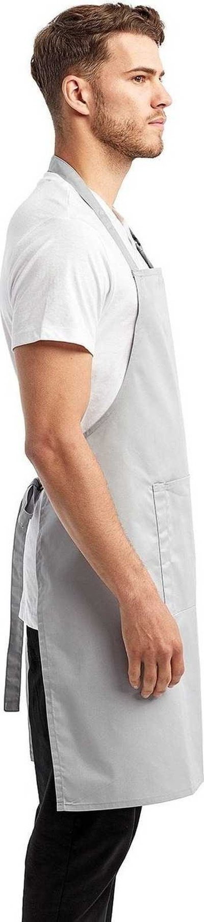 Artisan Collection by Reprime RP154 Unisex &#39;Colours&#39; Sustainable Pocket Bib Apron - SILVER - HIT a Double - 1