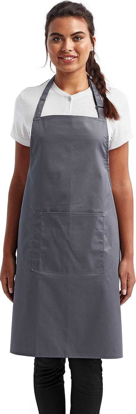 Artisan Collection by Reprime RP154 Unisex &#39;Colours&#39; Sustainable Pocket Bib Apron - STEEL - HIT a Double - 2