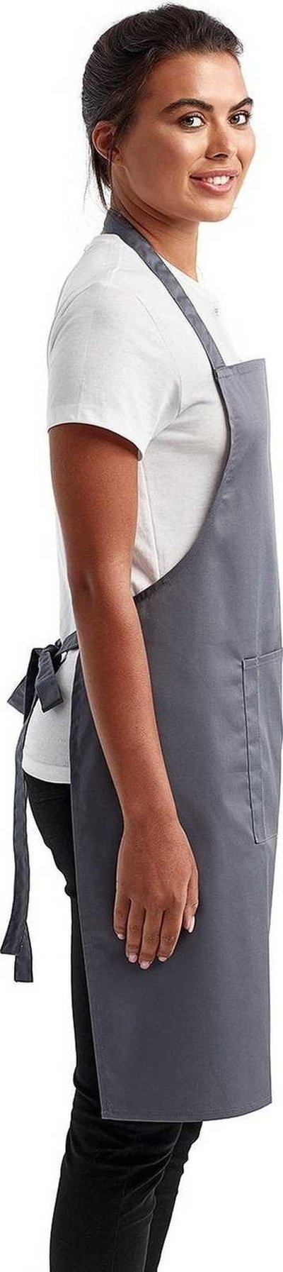 Artisan Collection by Reprime RP154 Unisex &#39;Colours&#39; Sustainable Pocket Bib Apron - STEEL - HIT a Double - 1