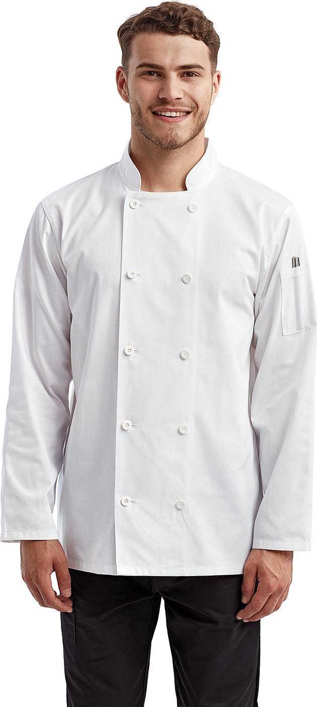 Artisan Collection by Reprime RP657 Unisex Long-Sleeve Sustainable Chef&#39;S Jacket - WHITE - HIT a Double - 2