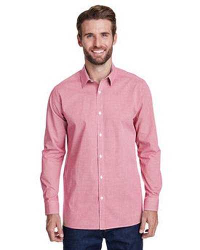 Artisan Collection by Reprime RP220 Men's Microcheck Gingham Long-Sleeve Cotton Shirt - Red White - HIT a Double