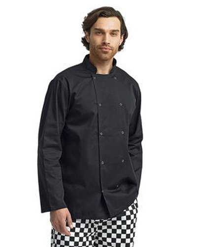 Artisan Collection by Reprime RP665 Unisex Studded Front Long-Sleeve Chef's Coat - Black - HIT a Double
