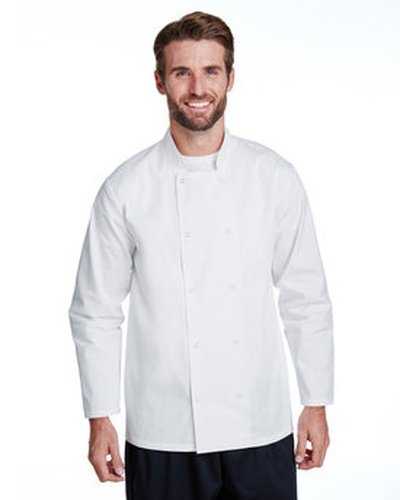 Artisan Collection by Reprime RP665 Unisex Studded Front Long-Sleeve Chef&#39;s Coat - White - HIT a Double