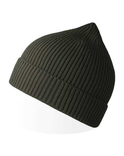 Atlantis Headwear Andy - Sustainable Fine Rib Knit Beanie - Olive - HIT a Double - 1