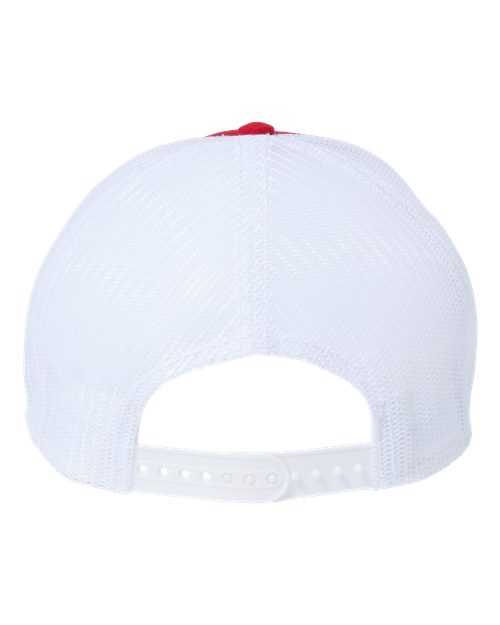 Atlantis Headwear RETH Sustainable Recy Three Trucker Cap - Red White (Rosso Bianco) - HIT a Double