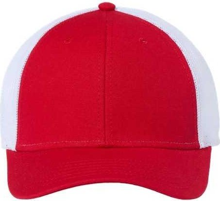 Atlantis Headwear RETH Sustainable Recy Three Trucker Cap - Red White (Rosso Bianco) - HIT a Double