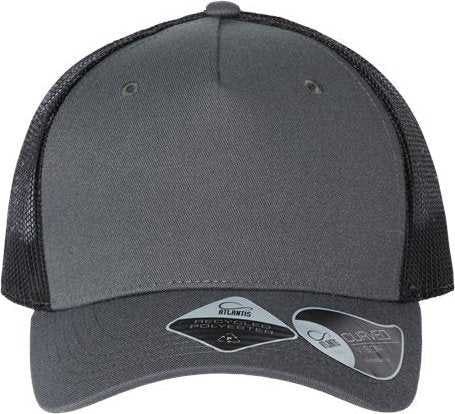 Atlantis Headwear ZION Sustainable Five-Panel Trucker Cap - Dark Gray Black&quot; - &quot;HIT a Double