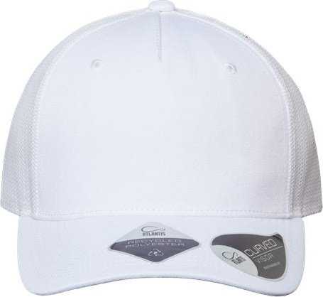 Atlantis Headwear ZION Sustainable Five-Panel Trucker Cap - White White" - "HIT a Double