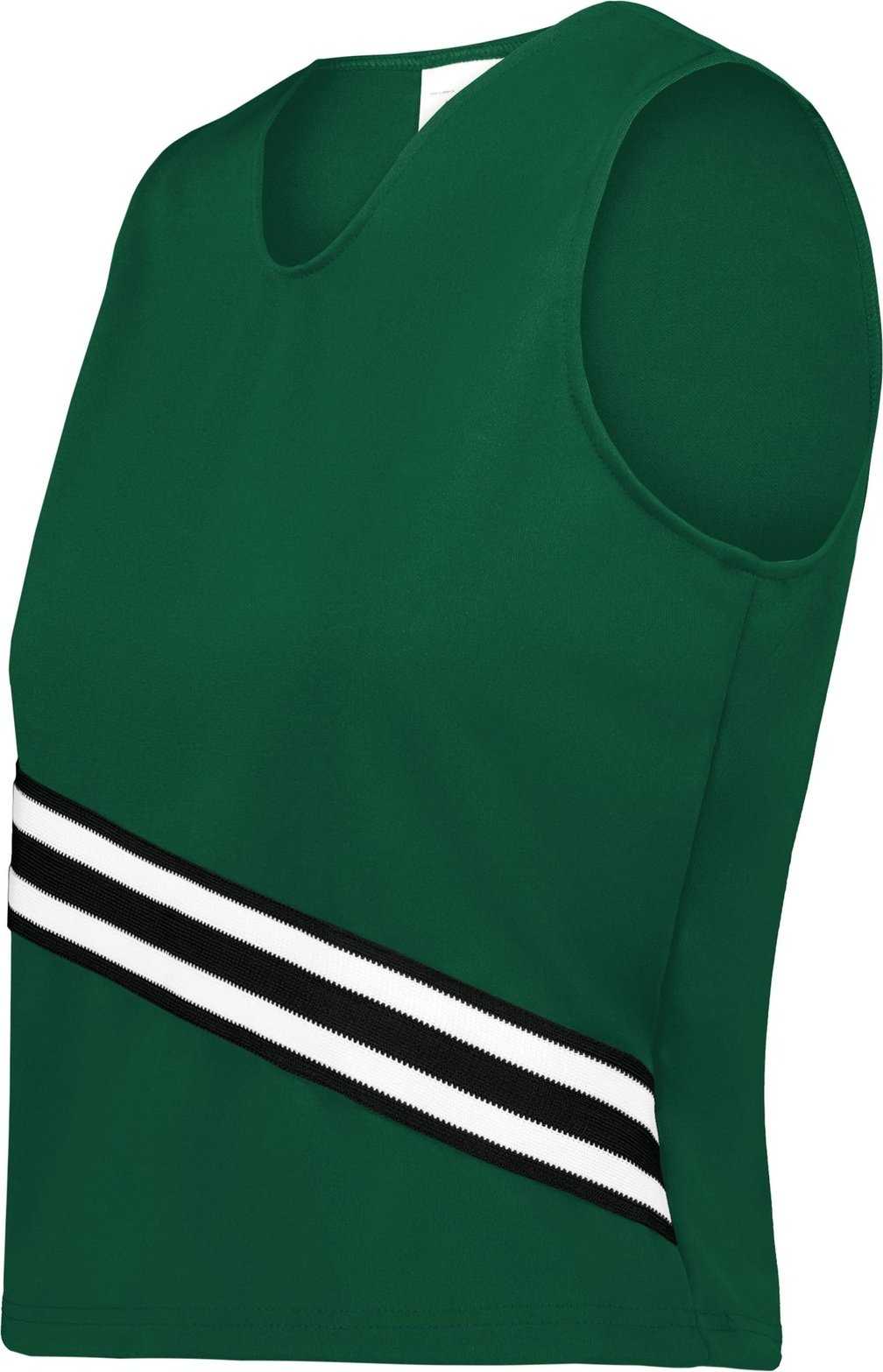 Augusta 6923 Ladies Cheer Squad Shell - Dark Green Black White - HIT a Double