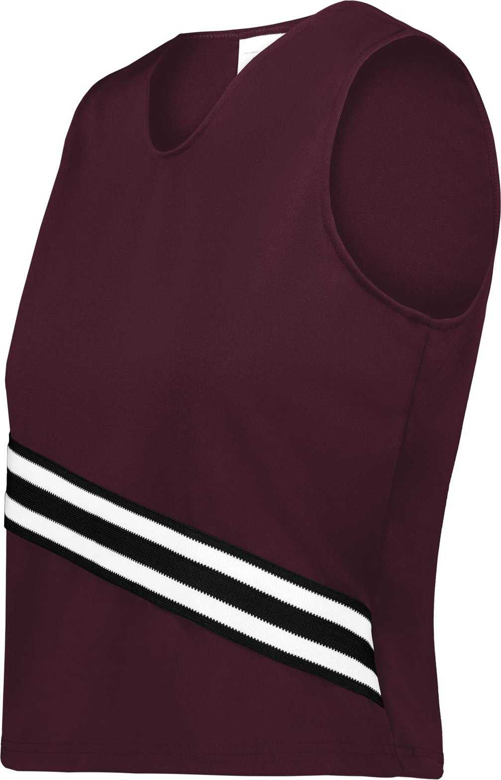 Augusta 6923 Ladies Cheer Squad Shell - Maroon Black White - HIT a Double