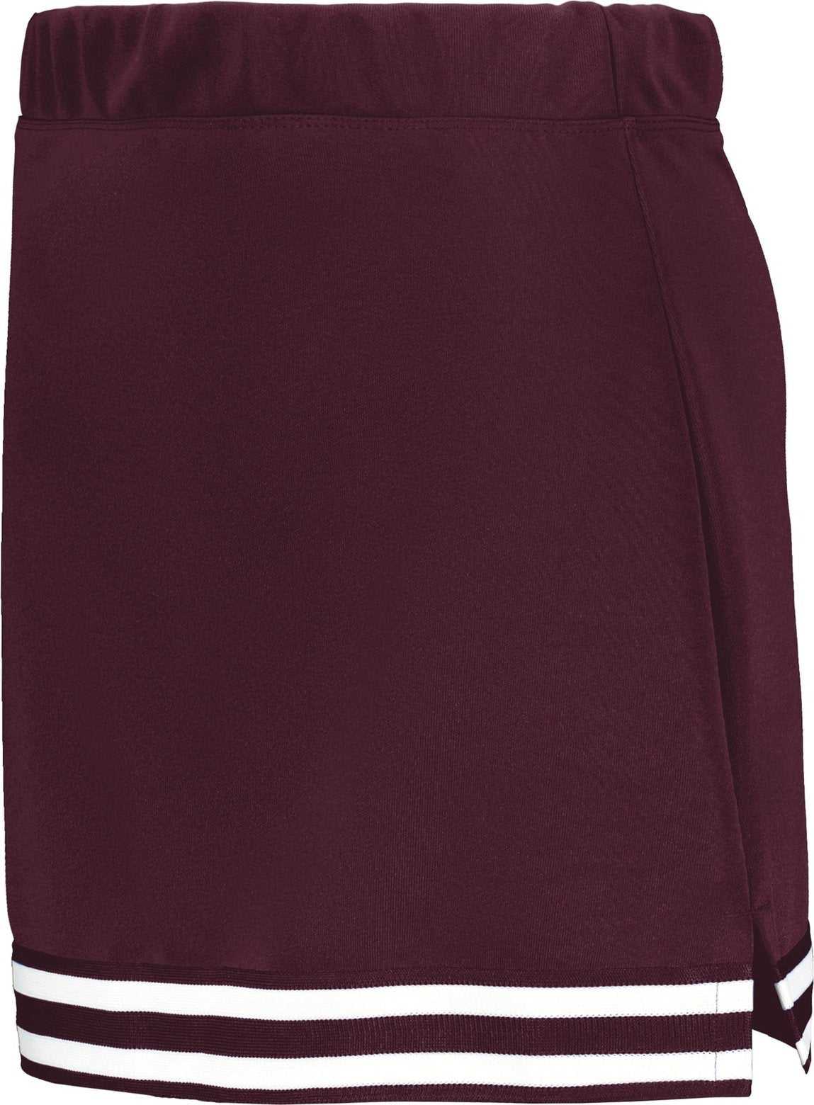 Augusta 6925 Ladies Cheer Squad Skirt - Maroon Black White - HIT a Double