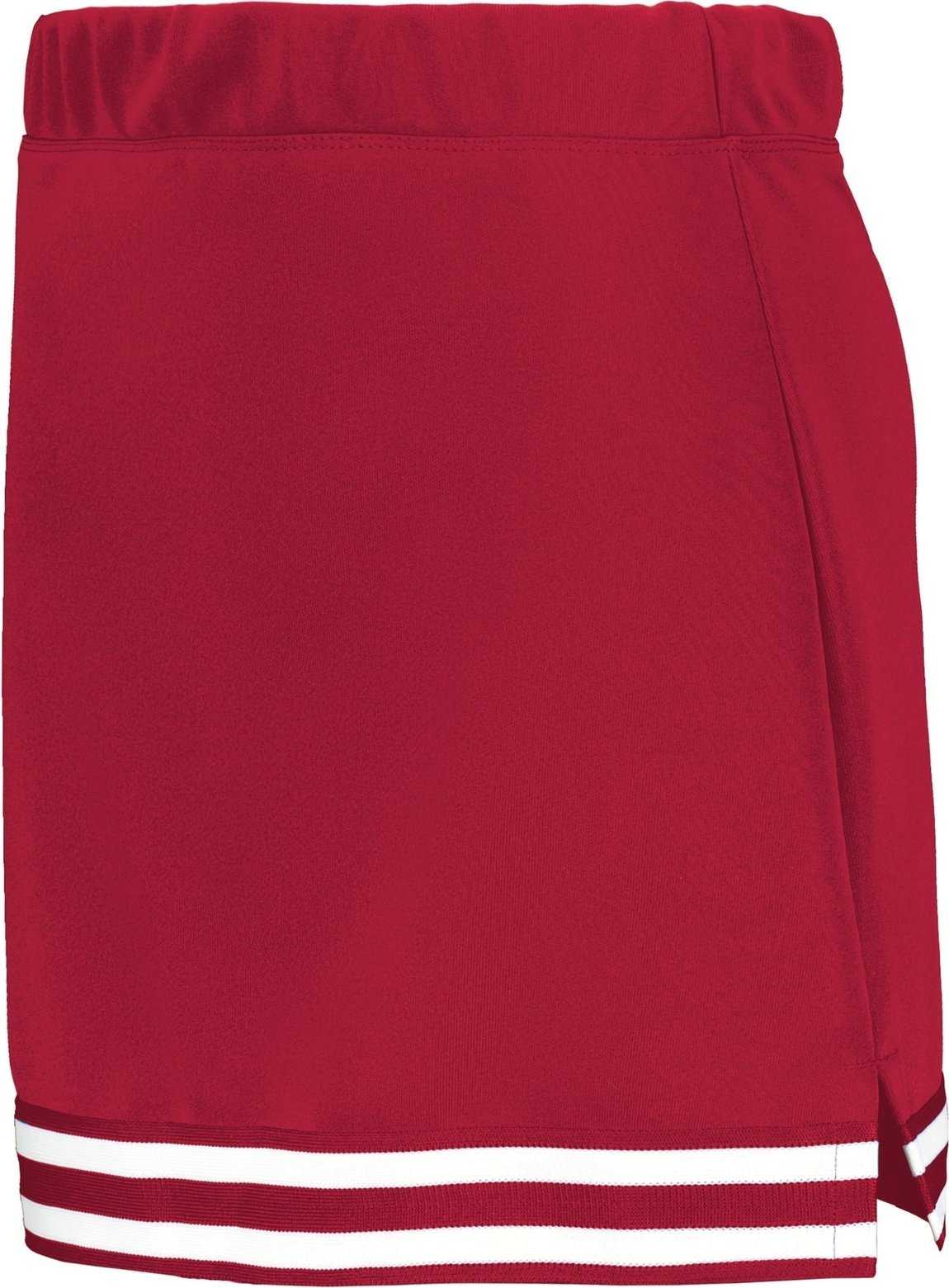 Augusta 6925 Ladies Cheer Squad Skirt - Scarlet Scarlet White - HIT a Double
