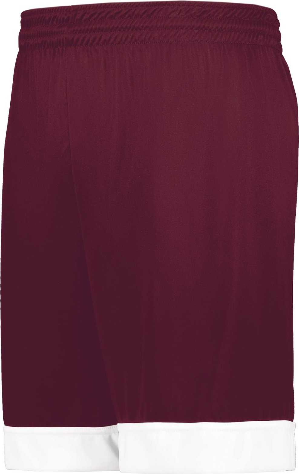 Augusta 6930 Youth Swish Reversible Basketball Shorts - Maroon White - HIT a Double