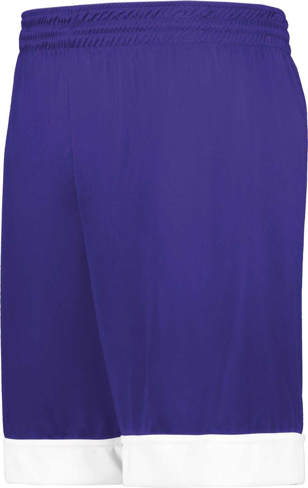 Augusta 6930 Youth Swish Reversible Basketball Shorts - Purple White - HIT a Double