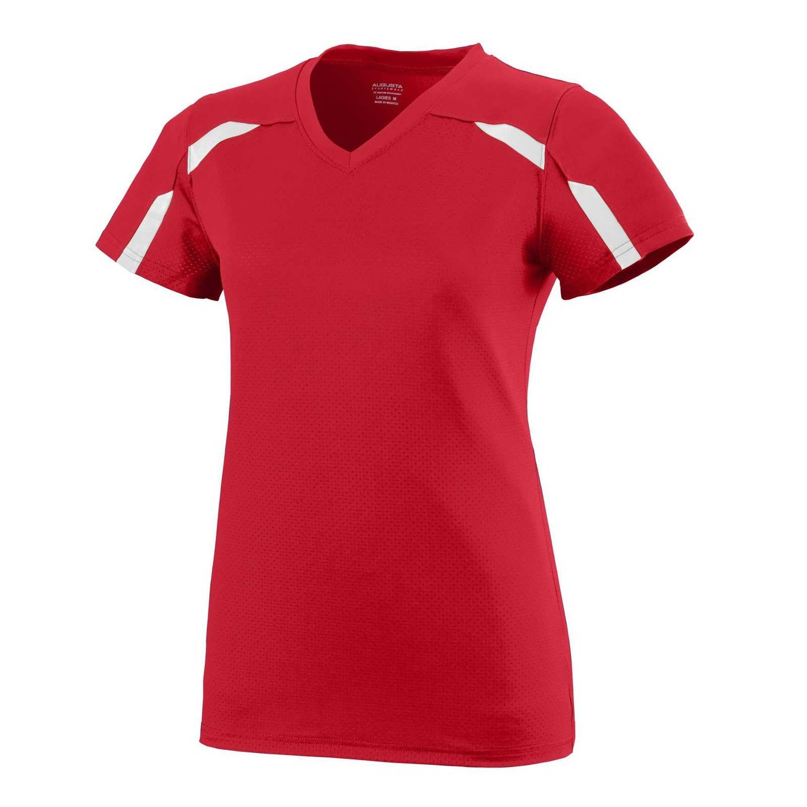 Augusta 1002 Ladies Avail Jersey - Red White - HIT a Double