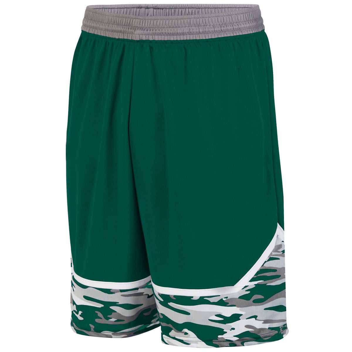 Augusta 1118 Mod Camo Game Short Youth - Dark Green Graphite White - HIT a Double