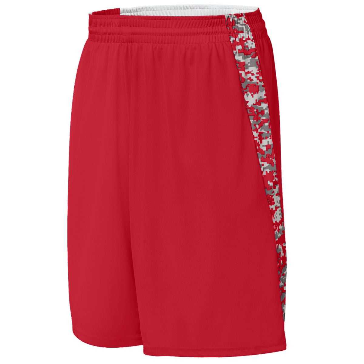 Augusta 1163 Hook Shot Reversible Short - Red Red Digi - HIT a Double