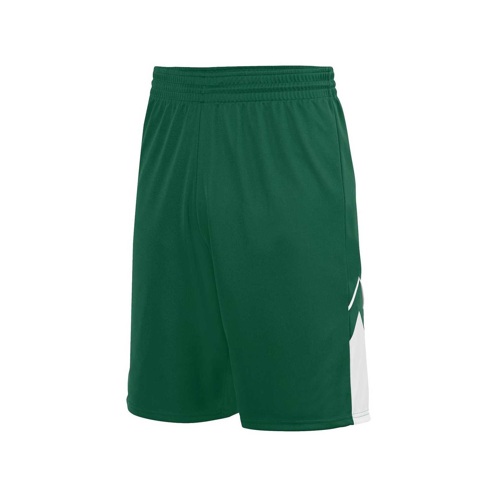 Augusta 1169 Youth Alley-Oop Reversible Short - Dark Green White - HIT a Double
