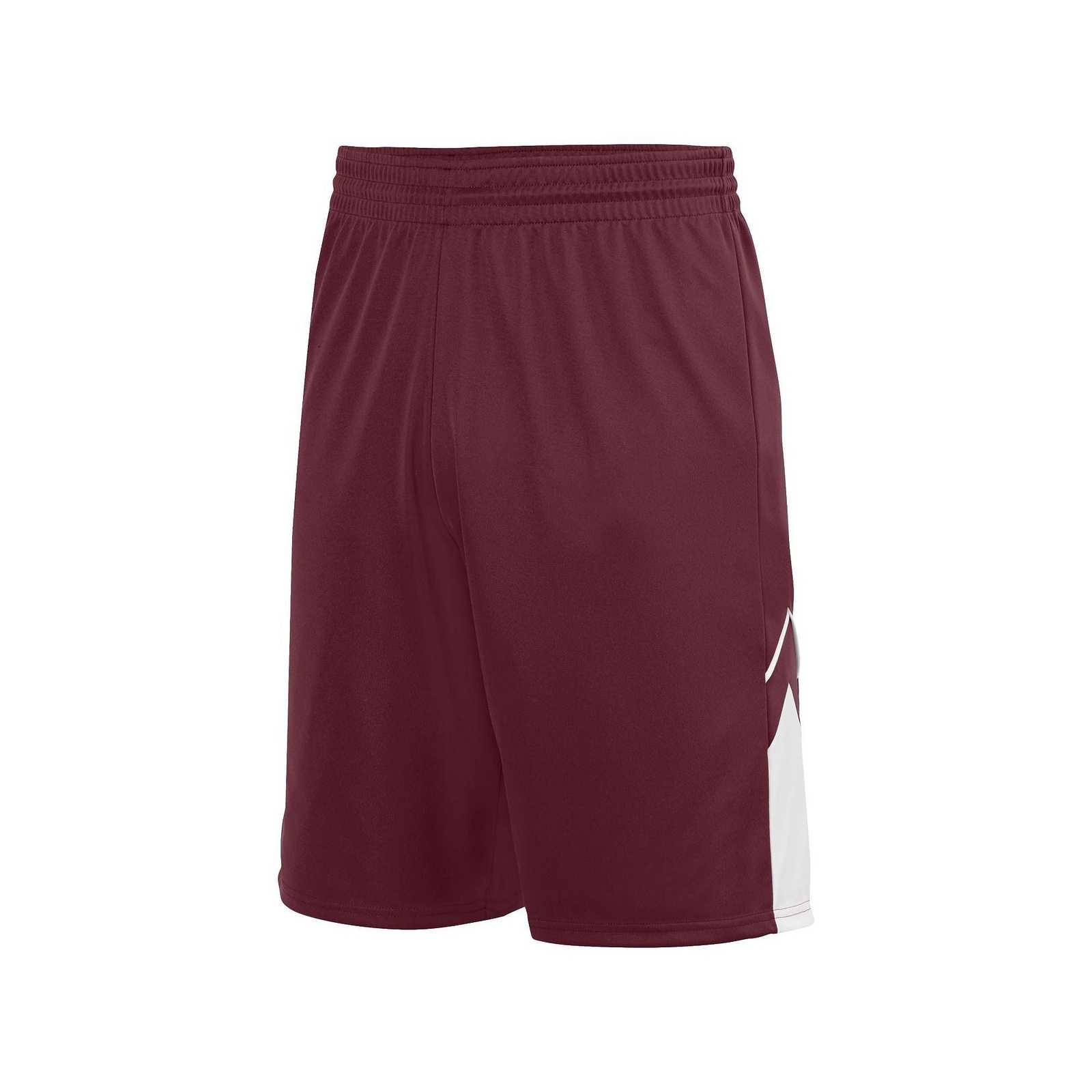 Augusta 1169 Youth Alley-Oop Reversible Short - Maroon White - HIT a Double