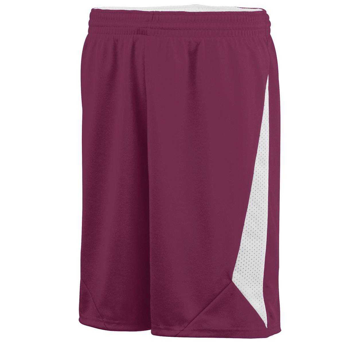 Augusta 1176 Slam Dunk Short - Youth - Maroon White - HIT a Double