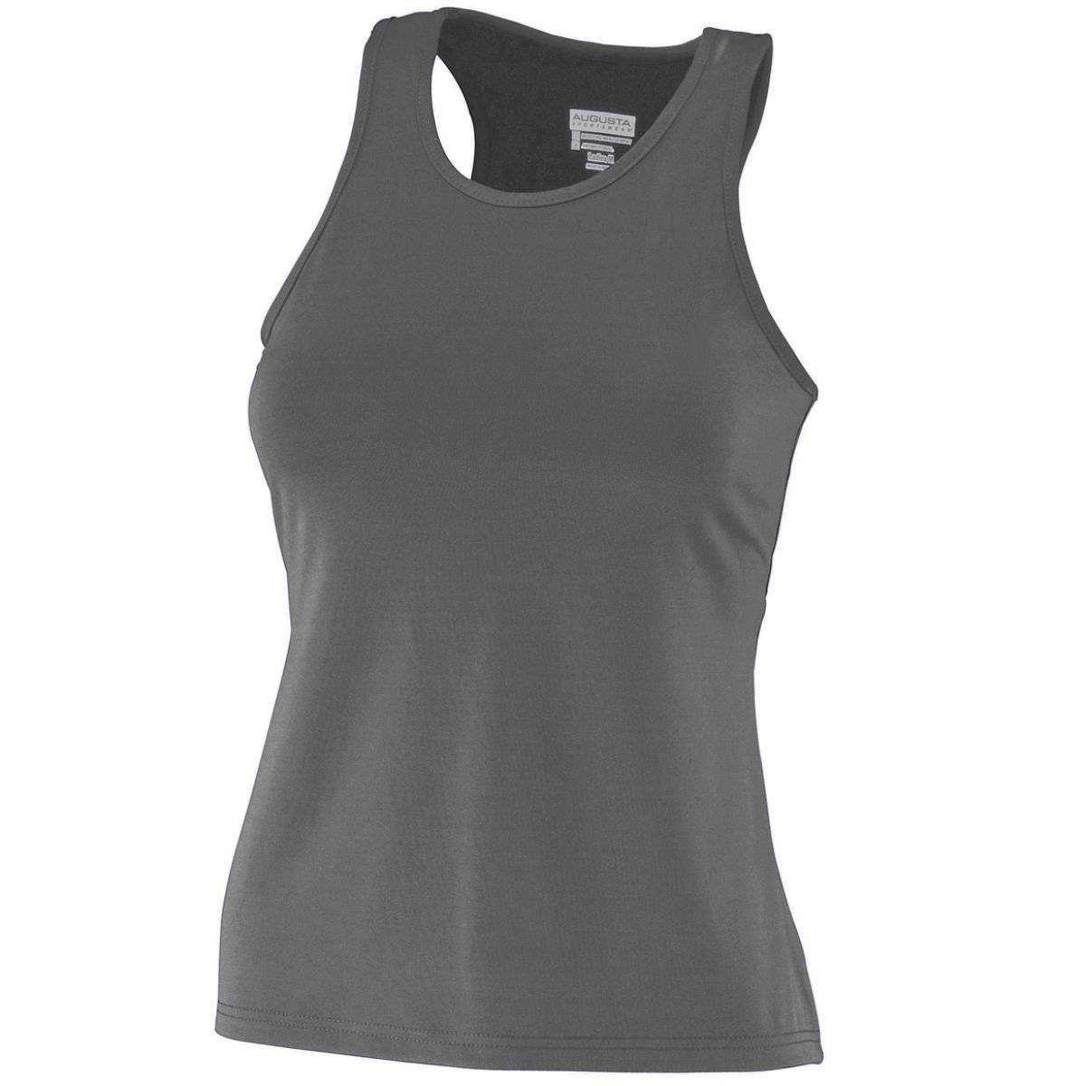 Augusta 1202 Ladies Poly/Spandex Solid Racerback Tank - Black - HIT a Double