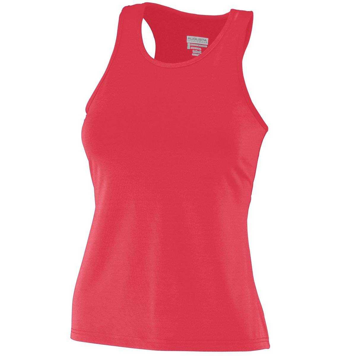 Augusta 1202 Ladies Poly/Spandex Solid Racerback Tank - Red - HIT a Double
