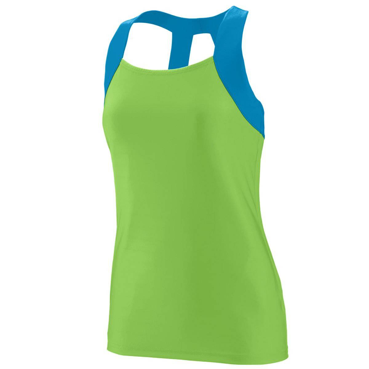 Augusta 1208 Ladies Jazzy Open Back Tank - Lime Blue - HIT a Double