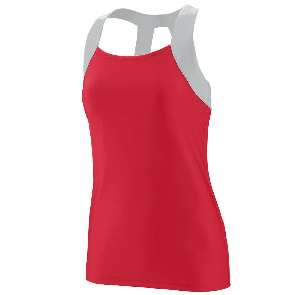 Augusta 1208 Ladies Jazzy Open Back Tank - Red Light Gray - HIT a Double