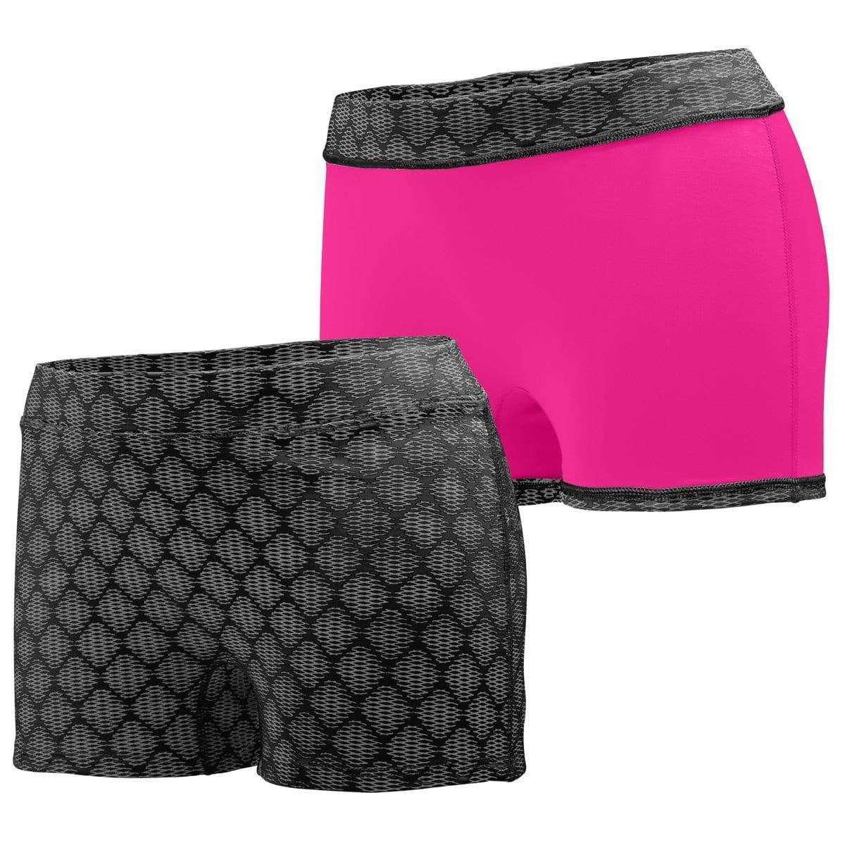 Augusta 1227 Ladies Impress Short - Black Print Pink - HIT a Double