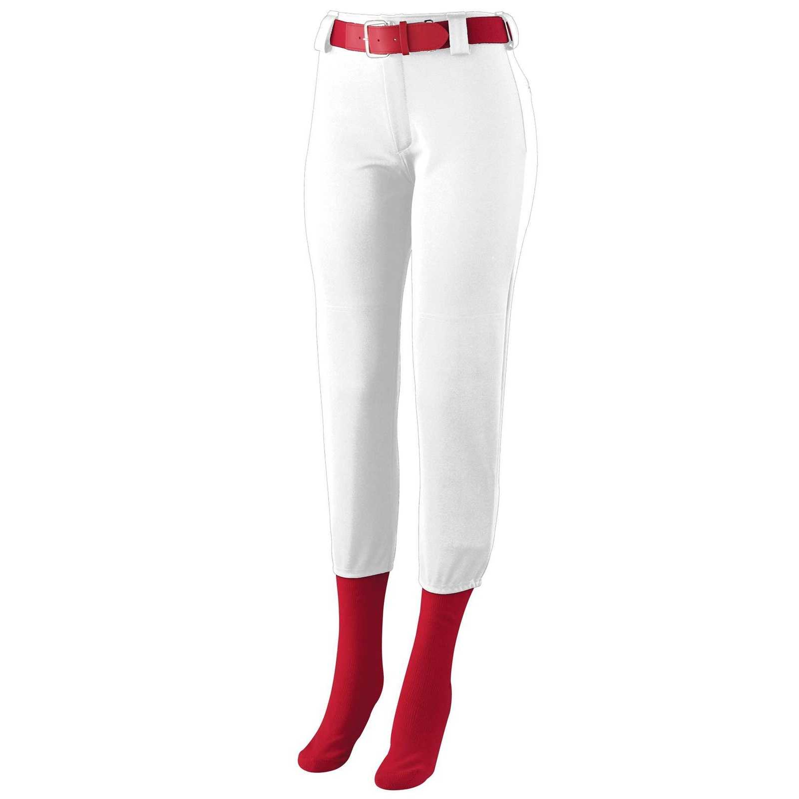 Augusta 1240 Ladies Low Rise Homerun Pant - White - HIT a Double