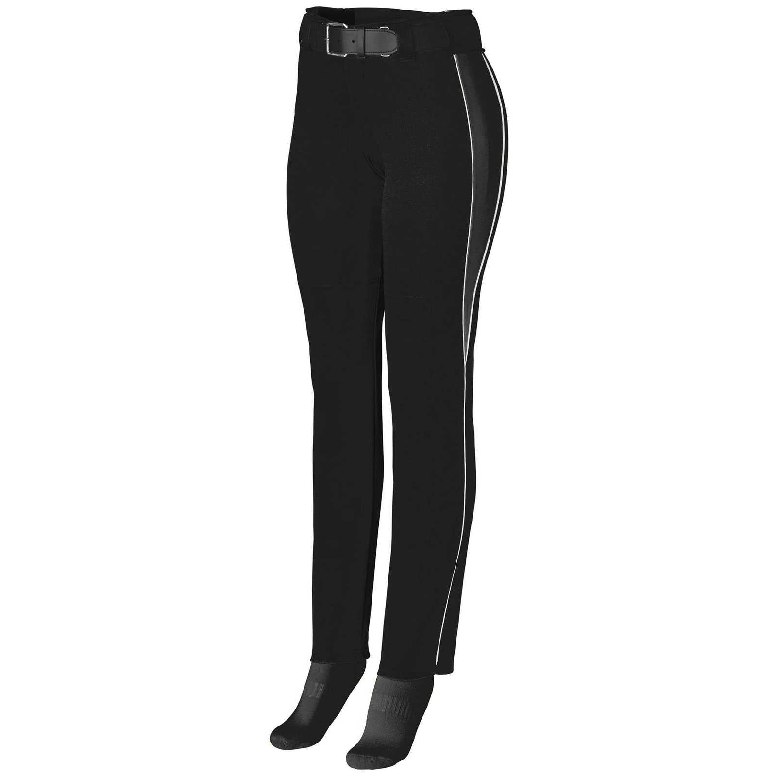 Augusta 1242 Ladies Outfield Pant - Black Black White - HIT a Double