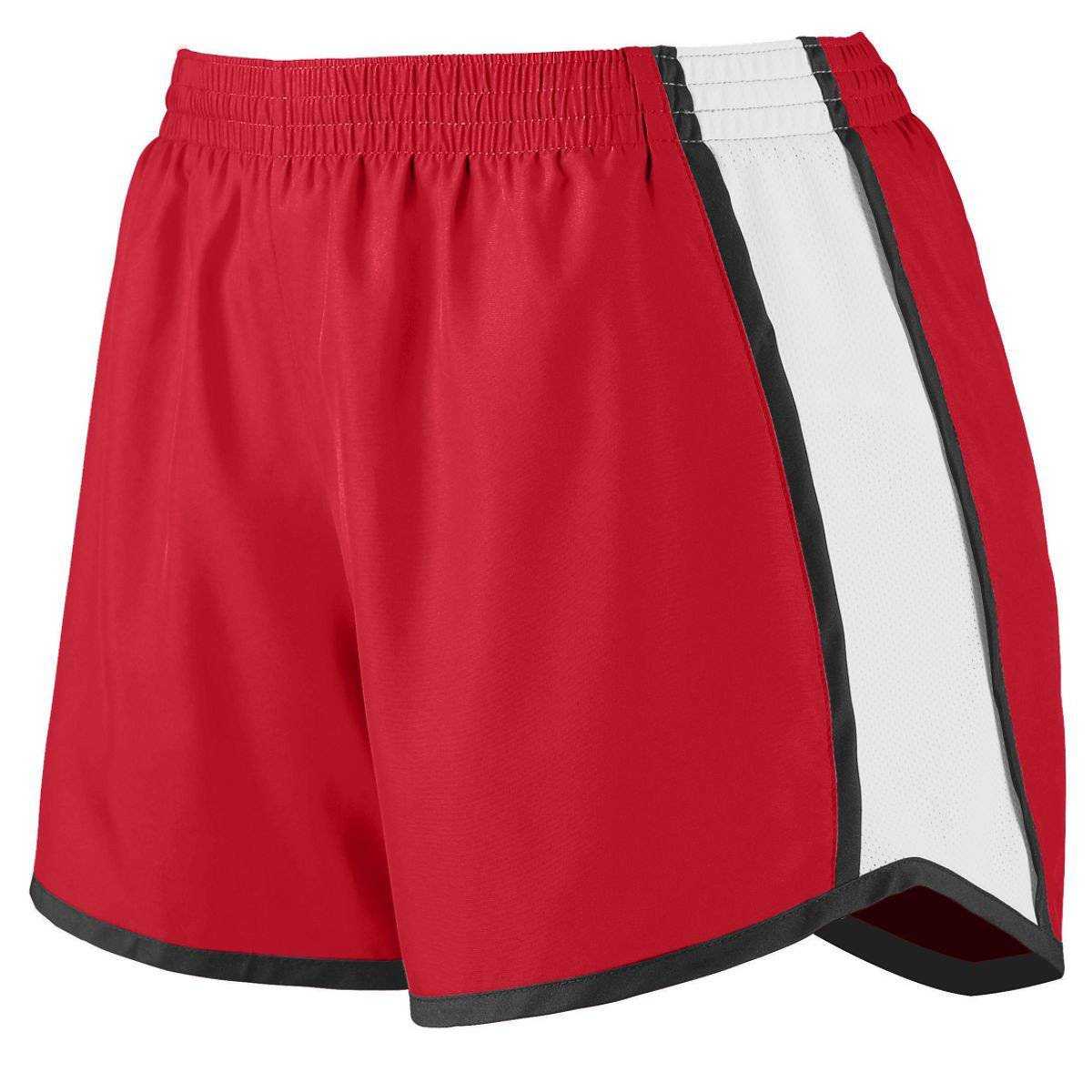 Augusta 1265 Ladies Pulse Team Short - Red White Black - HIT a Double