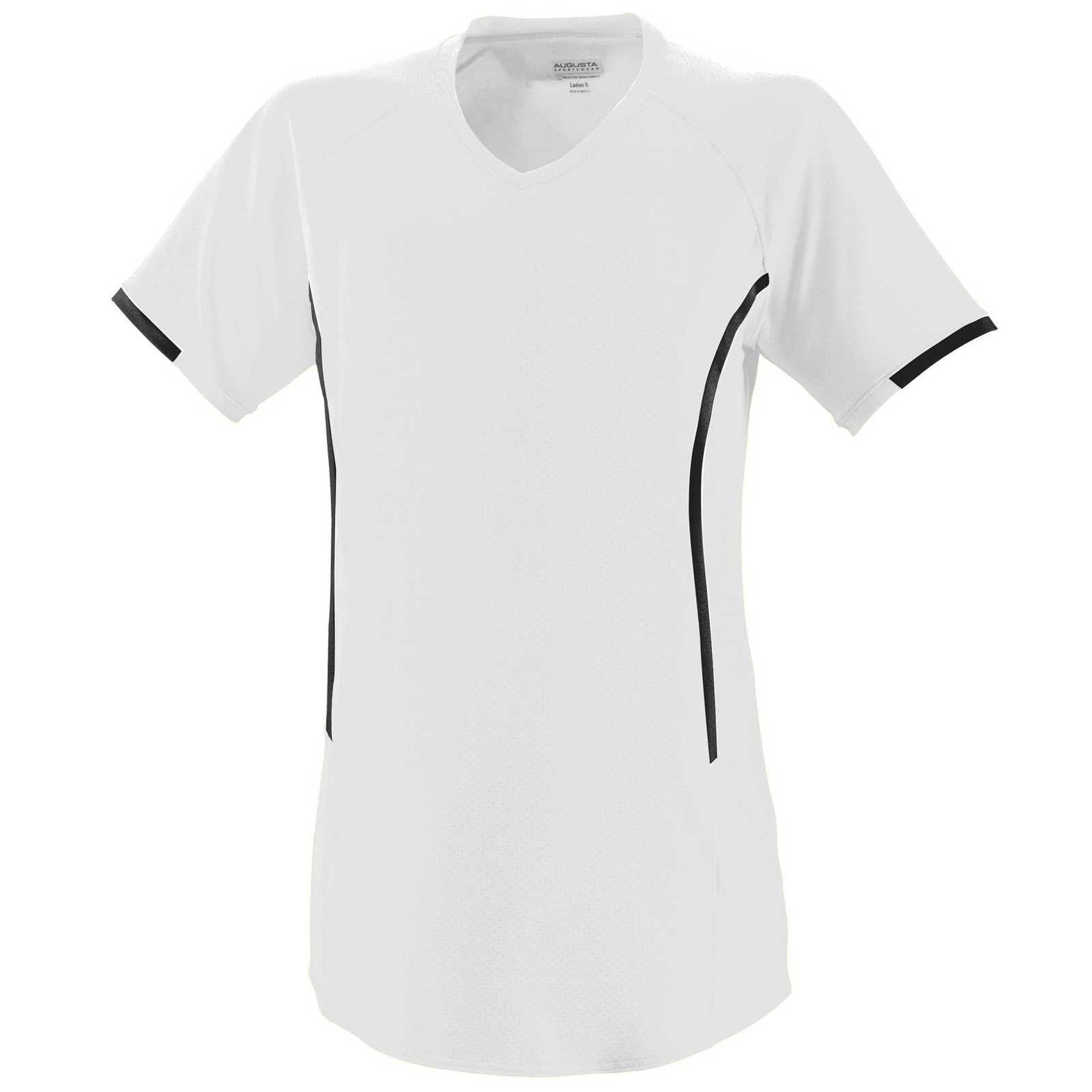 Augusta 1270 Ladies Heat Jersey - White Black - HIT a Double