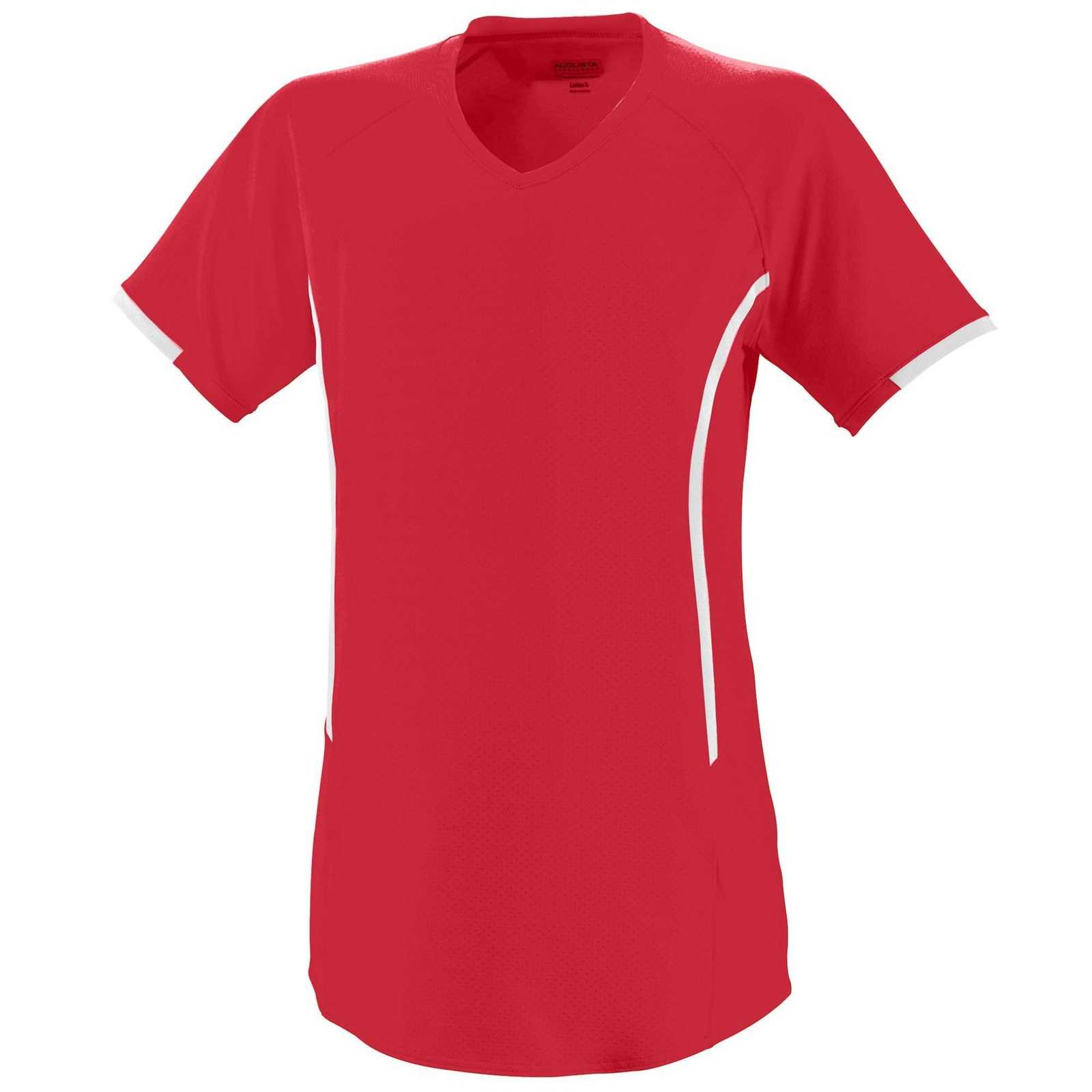 Augusta 1271 Girls Heat Jersey - Red White - HIT a Double