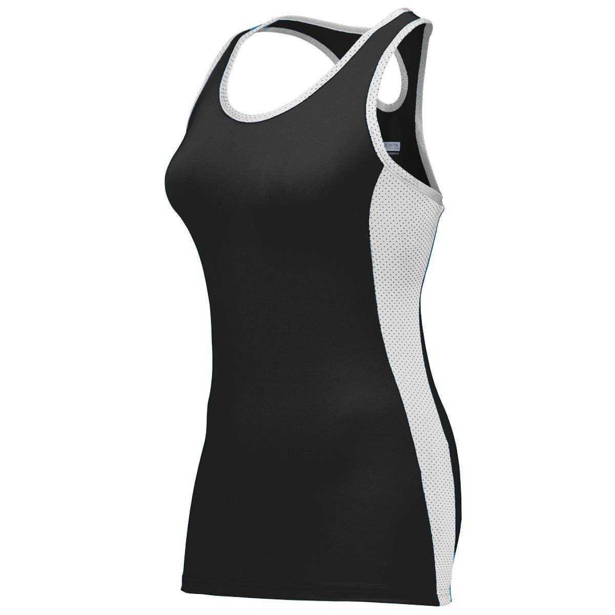 Augusta 1278 Ladies Action Jersey - Black White - HIT a Double