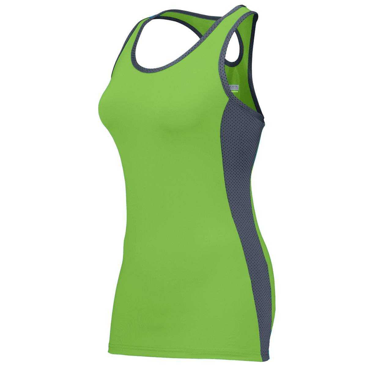 Augusta 1278 Ladies Action Jersey - Lime Dark Gray - HIT a Double