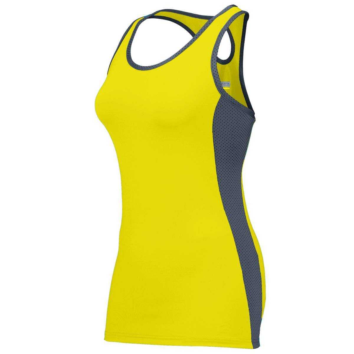 Augusta 1279 Girls Action Jersey - Yellow Dark Gray - HIT a Double