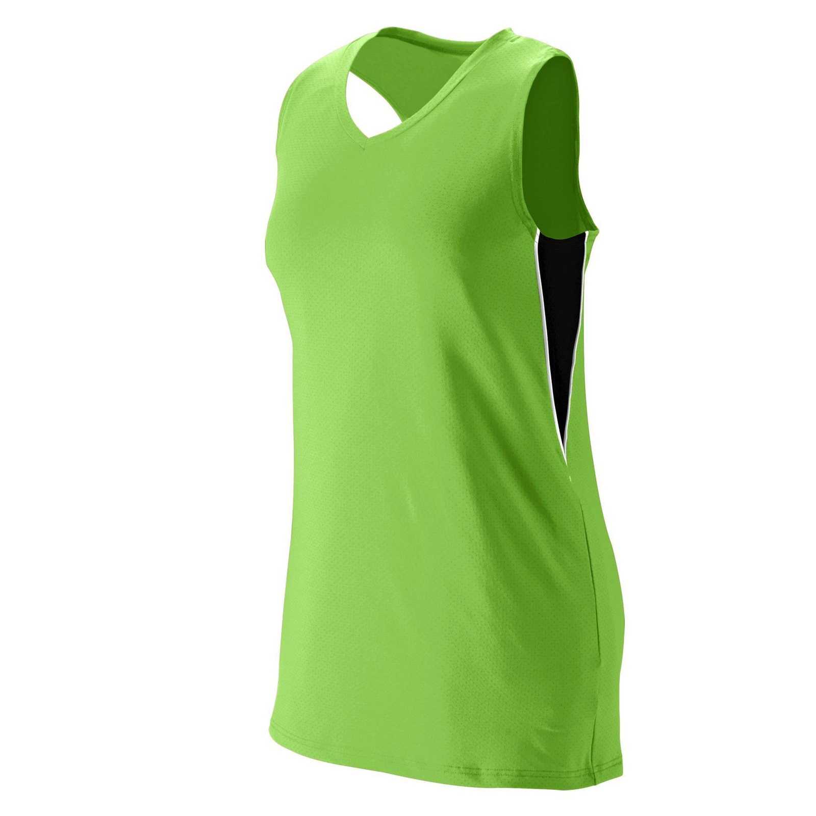 Augusta 1290 Ladies Inferno Jersey - Lime Black White - HIT a Double