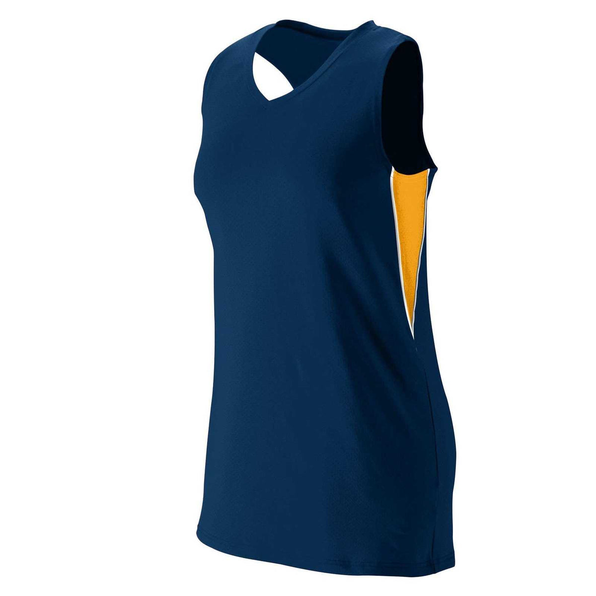 Augusta 1290 Ladies Inferno Jersey - Navy Gold White - HIT a Double