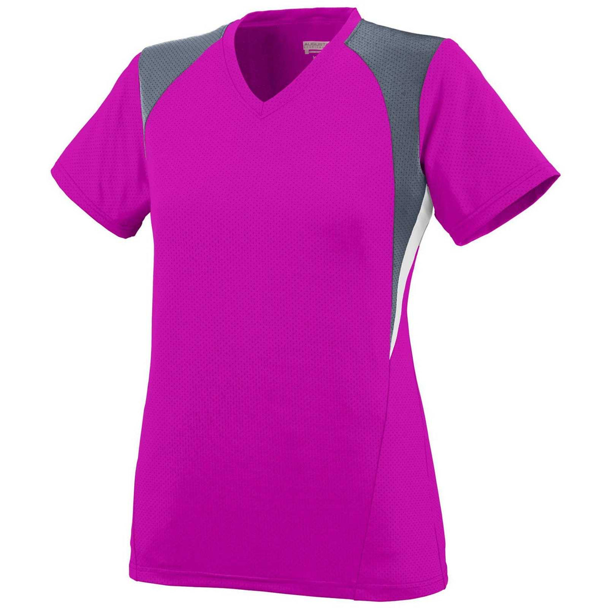 Augusta 1295 Ladies Mystic Jersey - Power Pink Graphite White - HIT a Double
