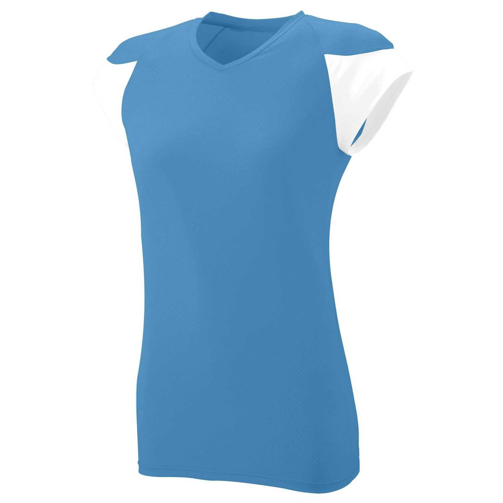 Augusta 1300 Ladies MVP Jersey - Columbia Blue White - HIT a Double