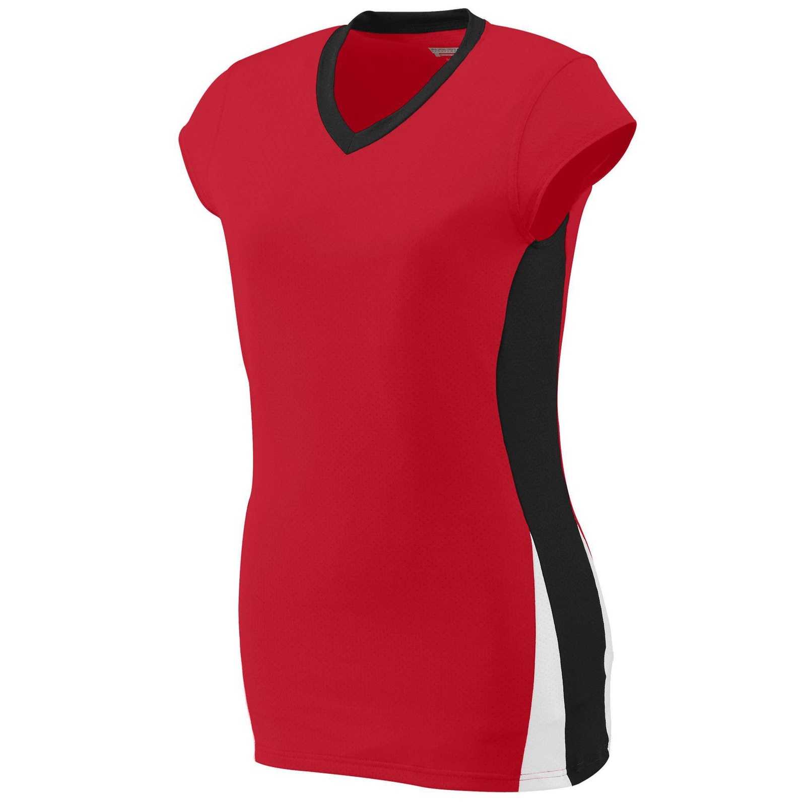 Augusta 1310 Ladies Hit Jersey - Red Black White - HIT a Double