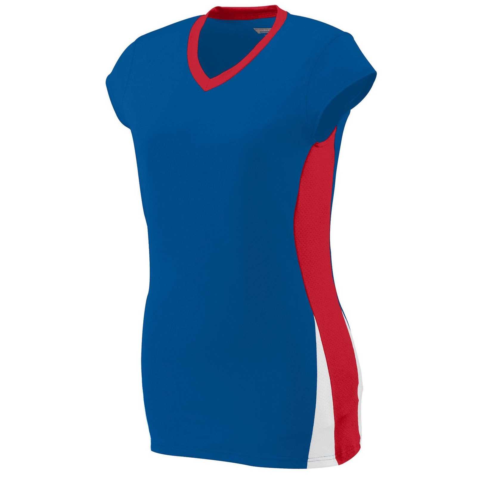 Augusta 1310 Ladies Hit Jersey - Royal Red White - HIT a Double